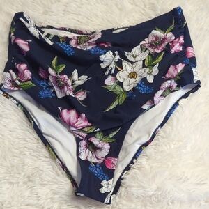 NWT! Cupshe Floral High-Waisted Bikini Bottom